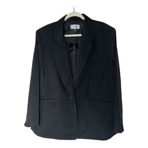 Le Suit Women's Black Collar Jacquard Blazer 1 Button Office Plus Size 24W